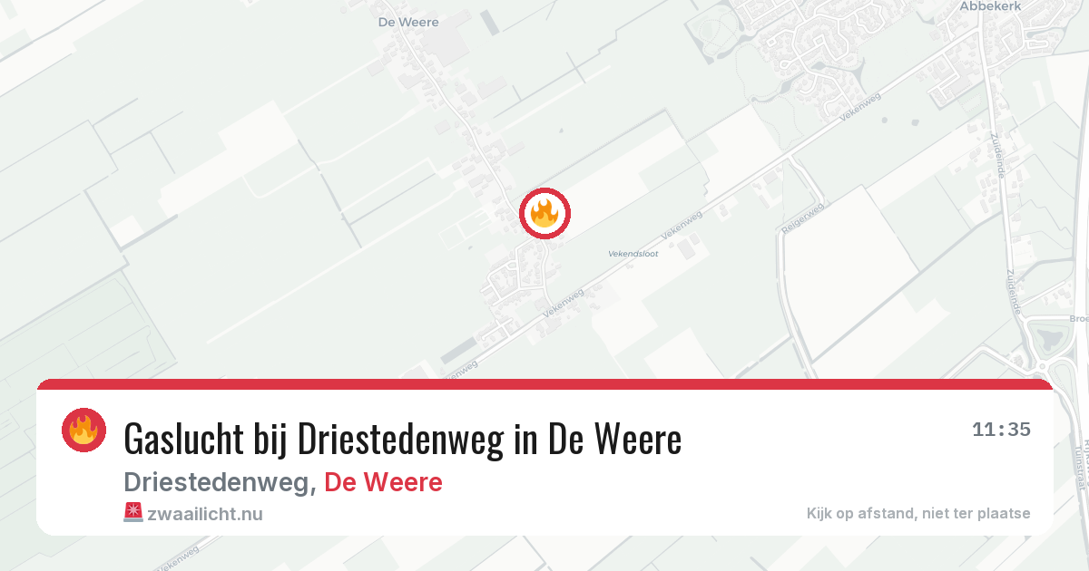 Gaslucht bij Driestedenweg in De Weere — 15 mei 2026