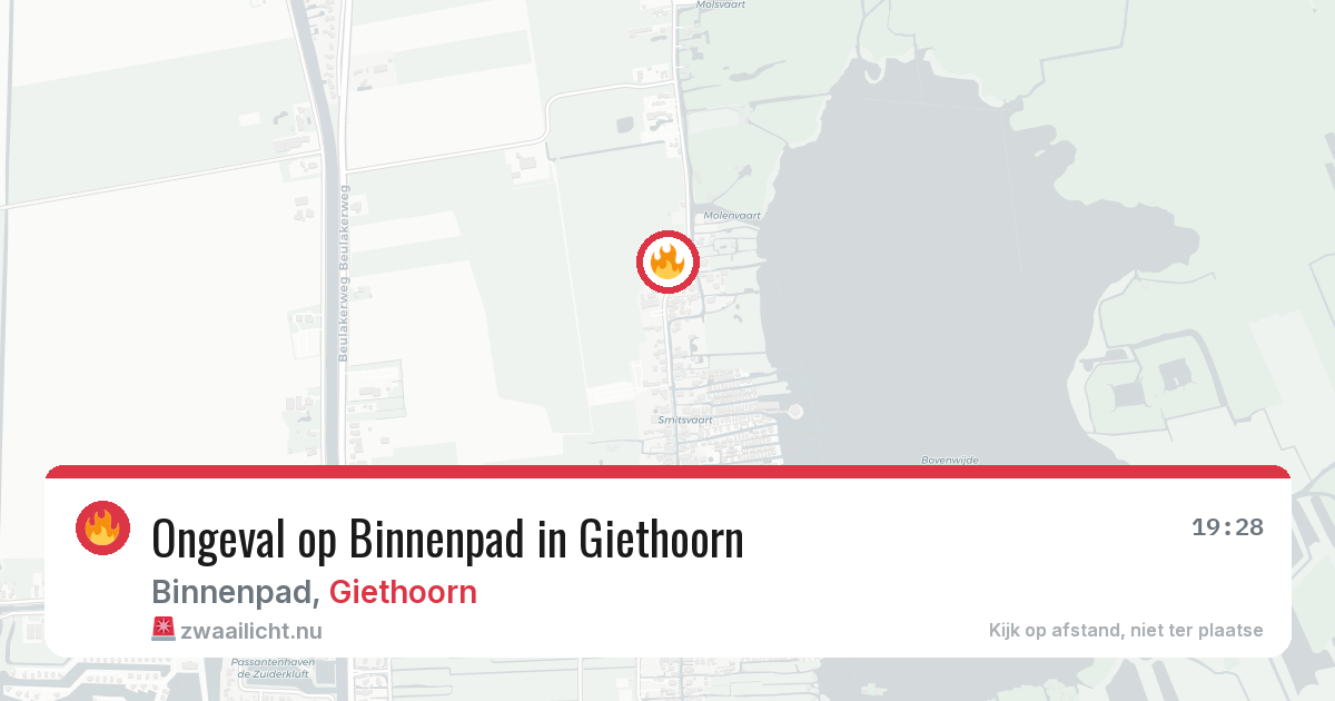 Ongeval op Binnenpad in Giethoorn — 16 jul 2026