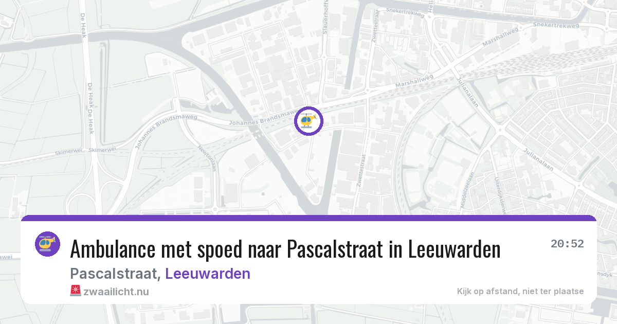Ambulance met spoed naar Pascalstraat in Leeuwarden — 22 apr 2026