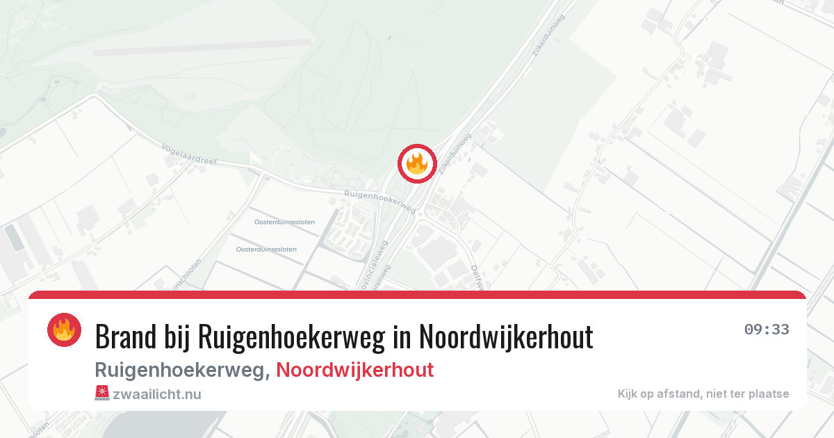 Brand bij Ruigenhoekerweg in Noordwijkerhout — 26 mrt 2026