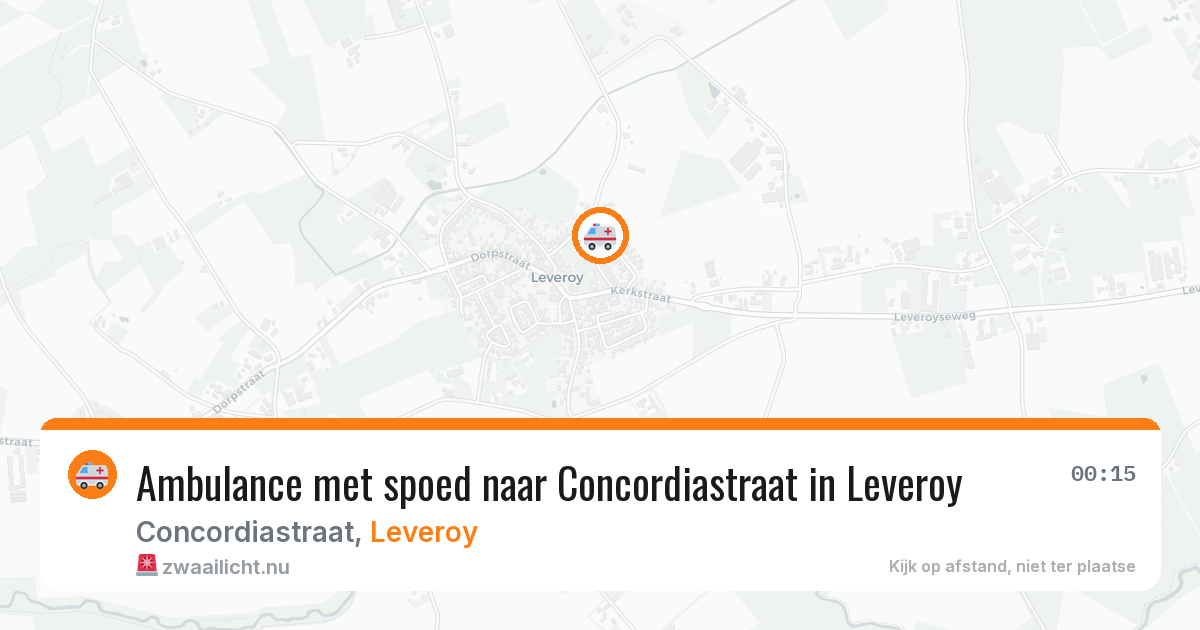 Ambulance met spoed naar Concordiastraat in Leveroy — 18 mrt 2026