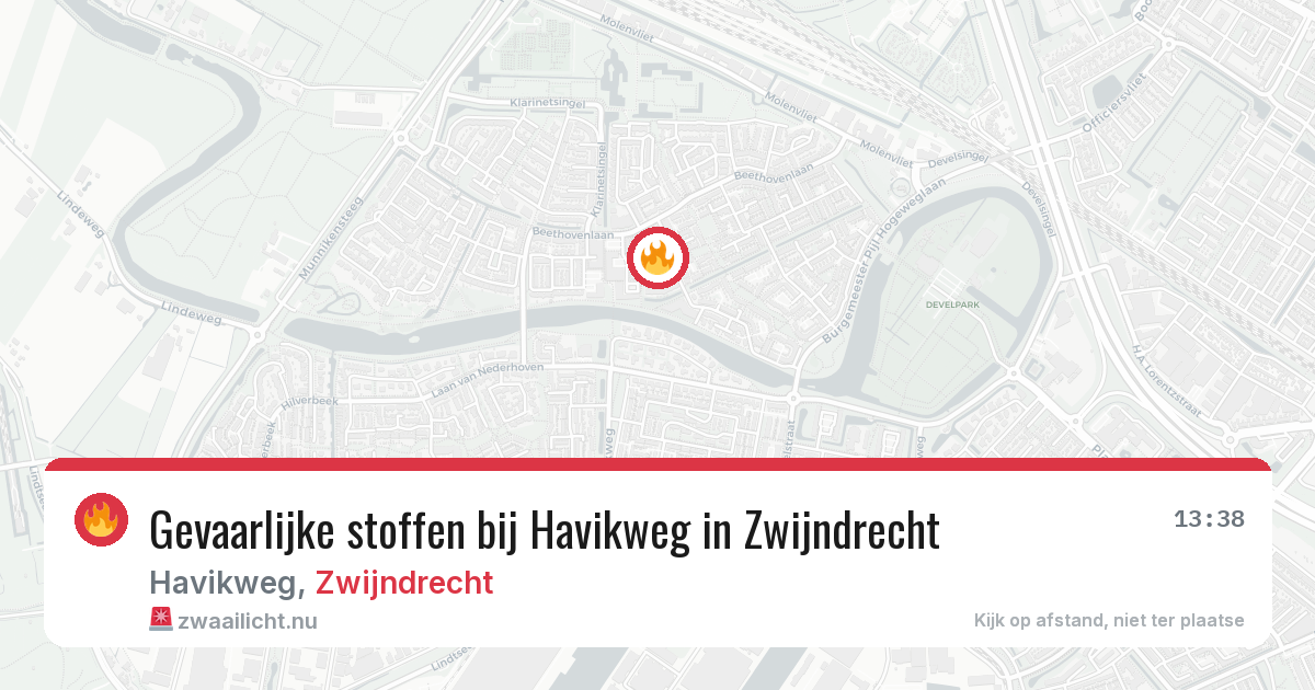 Gevaarlijke stoffen bij Havikweg in Zwijndrecht — 16 jul 2026