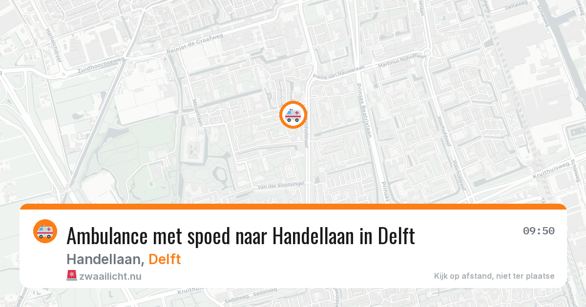 Ambulance met spoed naar Handellaan in Delft — 26 mei 2026