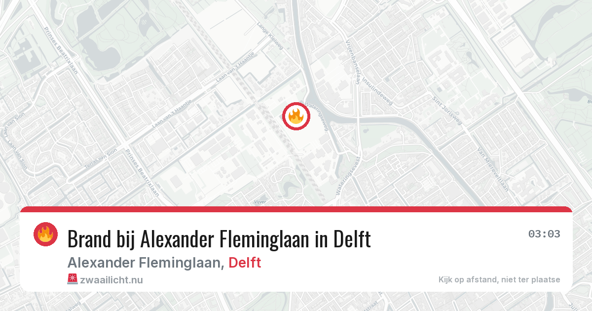 Brand bij Alexander Fleminglaan in Delft — 16 jul 2026