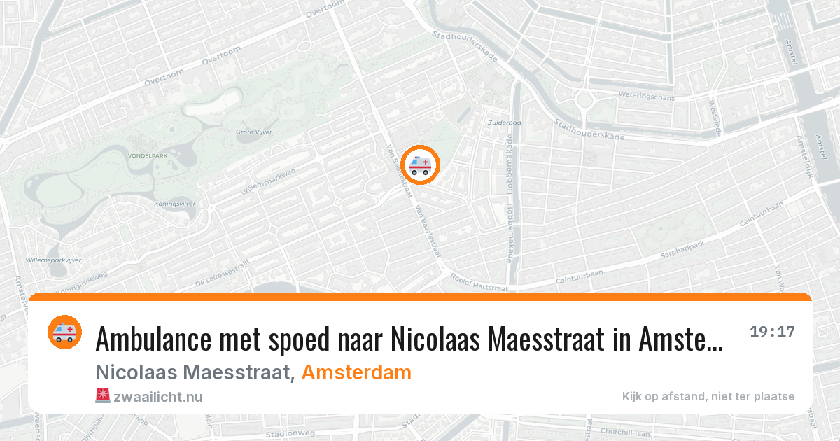 Ambulance met spoed naar Nicolaas Maesstraat in Amsterdam — 16 jul 2026