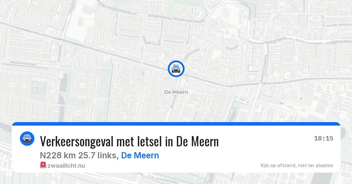 Verkeersongeval met letsel in De Meern — 20 jan 2026