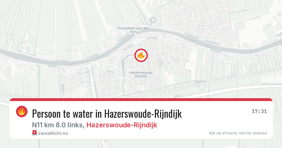 Persoon te water in Hazerswoude-Rijndijk — 13 jul 2026