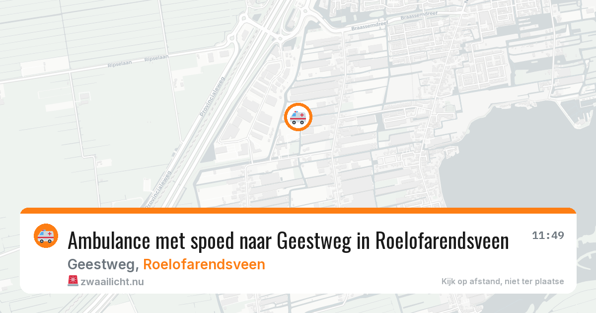 Ambulance met spoed naar Geestweg in Roelofarendsveen — 1 jun 2026
