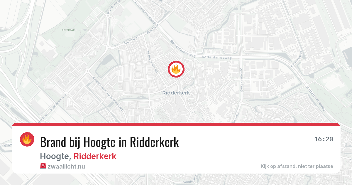 Brand bij Hoogte in Ridderkerk — 4 jun 2026