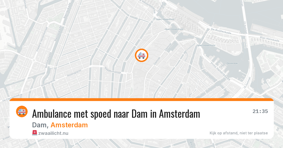 Ambulance met spoed naar Dam in Amsterdam — 23 mei 2026