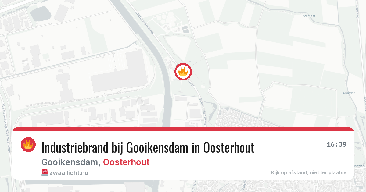 Industriebrand bij Gooikensdam in Oosterhout — 24 jul 2026