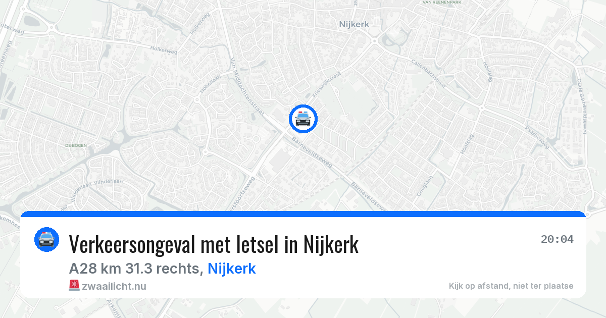 Verkeersongeval met letsel in Nijkerk — 31 mei 2026
