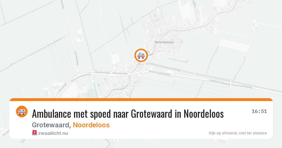 Ambulance met spoed naar Grotewaard in Noordeloos — 6 apr 2026