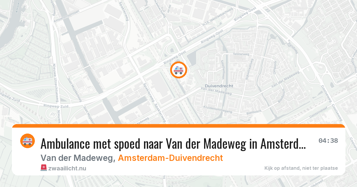 Ambulance met spoed naar Van der Madeweg in Amsterdam-Duivendrecht — 7 jun 2026