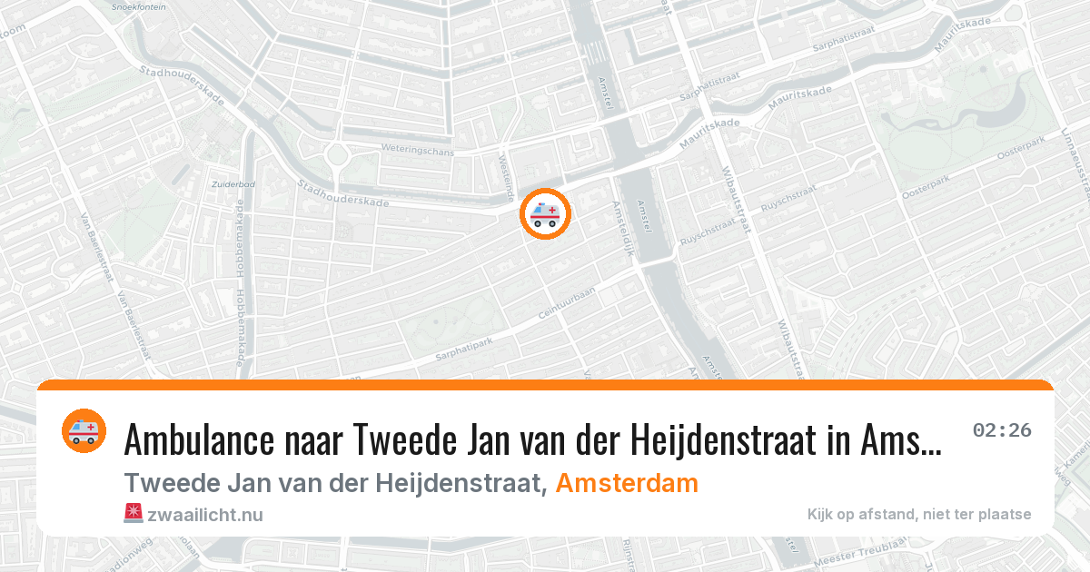 Ambulance naar Tweede Jan van der Heijdenstraat in Amsterdam — 24 mei 2026