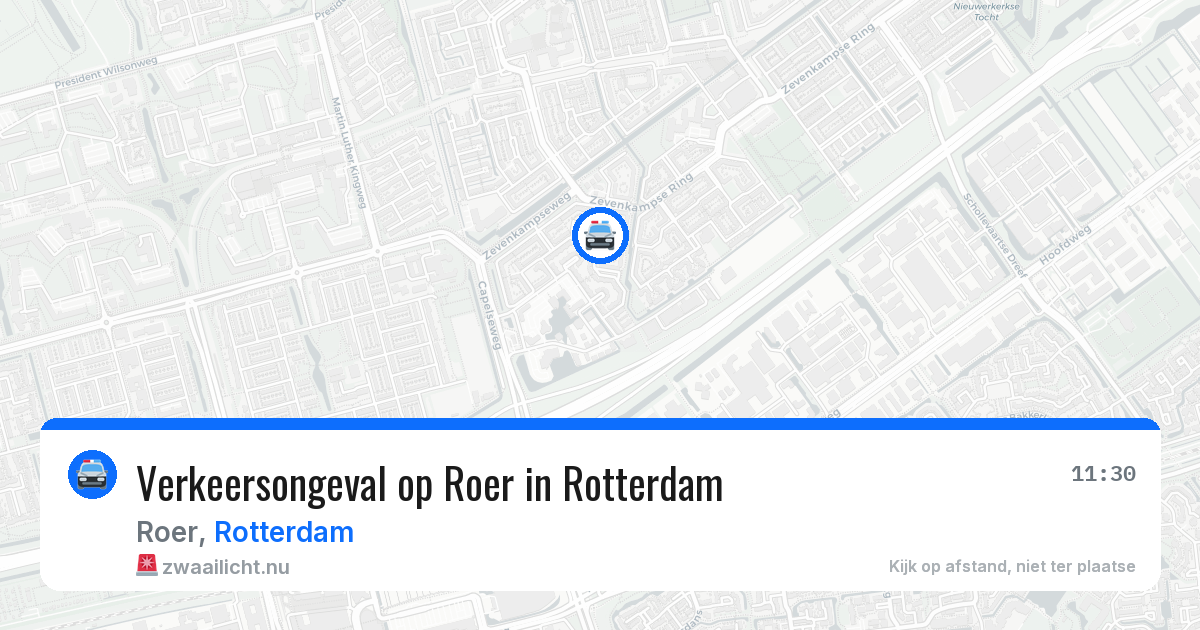 Verkeersongeval op Roer in Rotterdam — 14 jul 2026