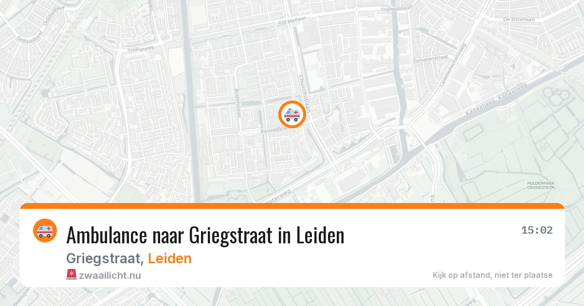 Ambulance naar Griegstraat in Leiden — 13 jul 2026