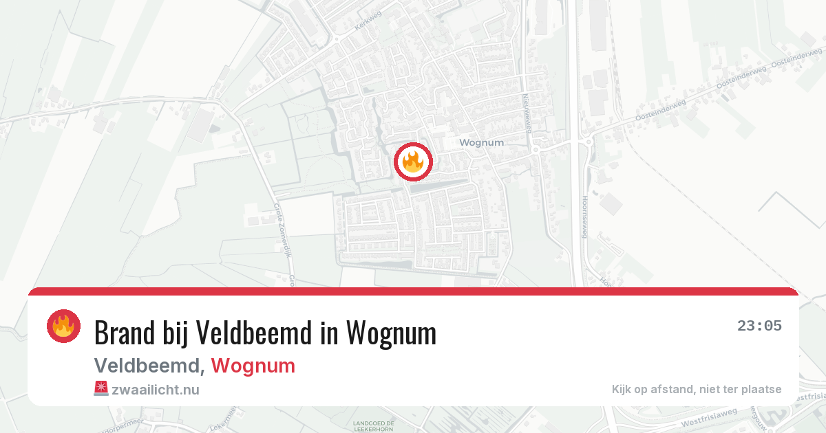 Brand bij Veldbeemd in Wognum — 19 jun 2026