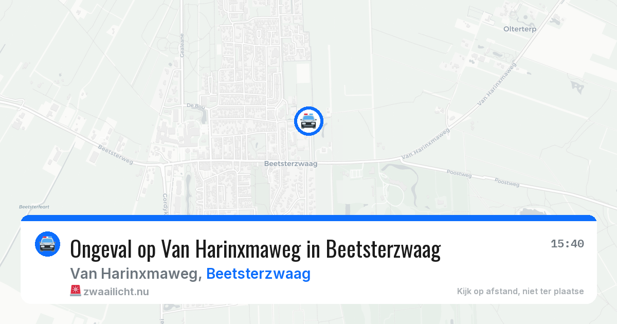 Ongeval op Van Harinxmaweg in Beetsterzwaag — 10 apr 2026