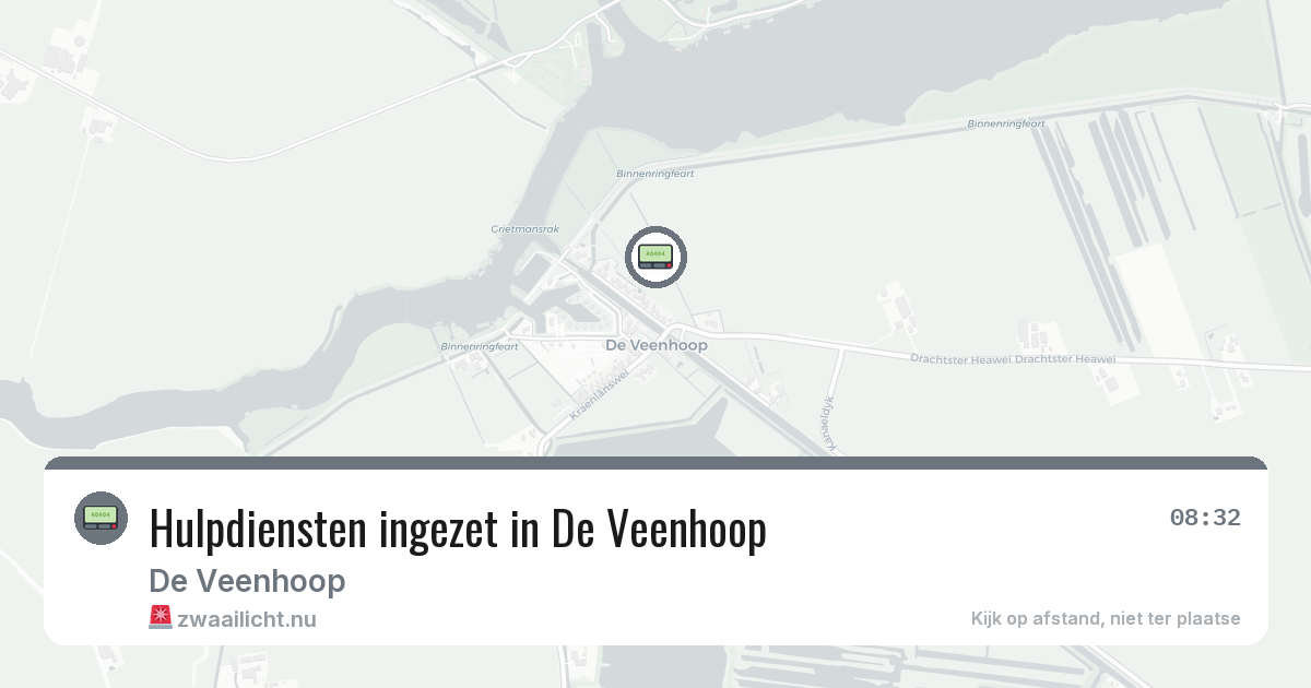 Hulpdiensten ingezet in De Veenhoop — 19 jul 2026 | 🚨 Zwaailicht.nu
