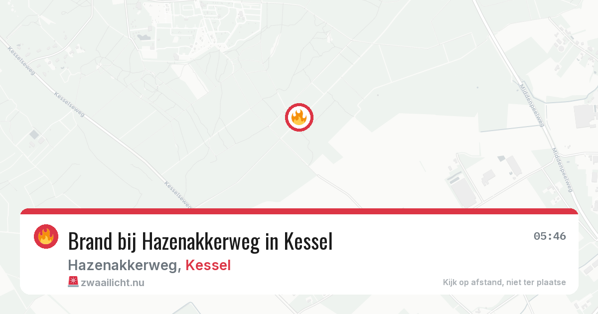Brand bij Hazenakkerweg in Kessel — 30 apr 2026
