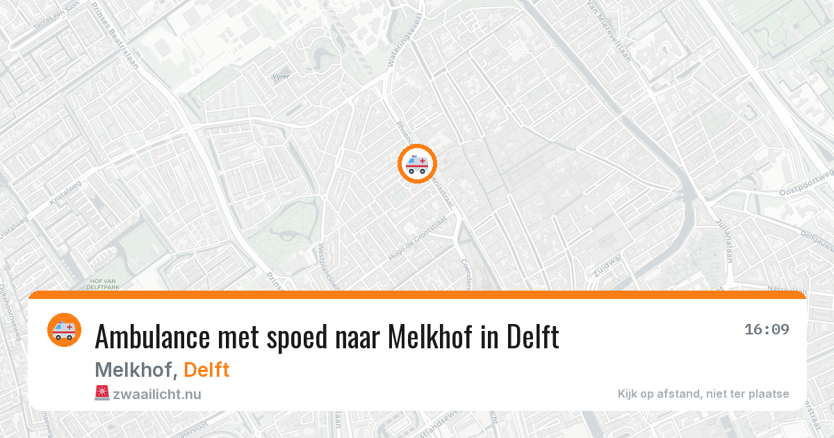 Ambulance met spoed naar Melkhof in Delft — 25 jul 2026