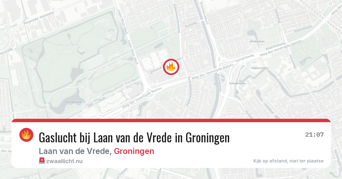 Gaslucht bij Laan van de Vrede in Groningen — 15 apr 2026