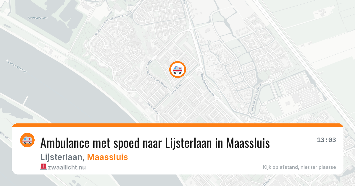 Ambulance met spoed naar Lijsterlaan in Maassluis — 23 jul 2026