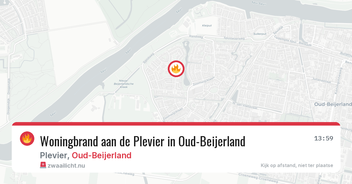 Woningbrand aan de Plevier in Oud-Beijerland — 27 apr 2026