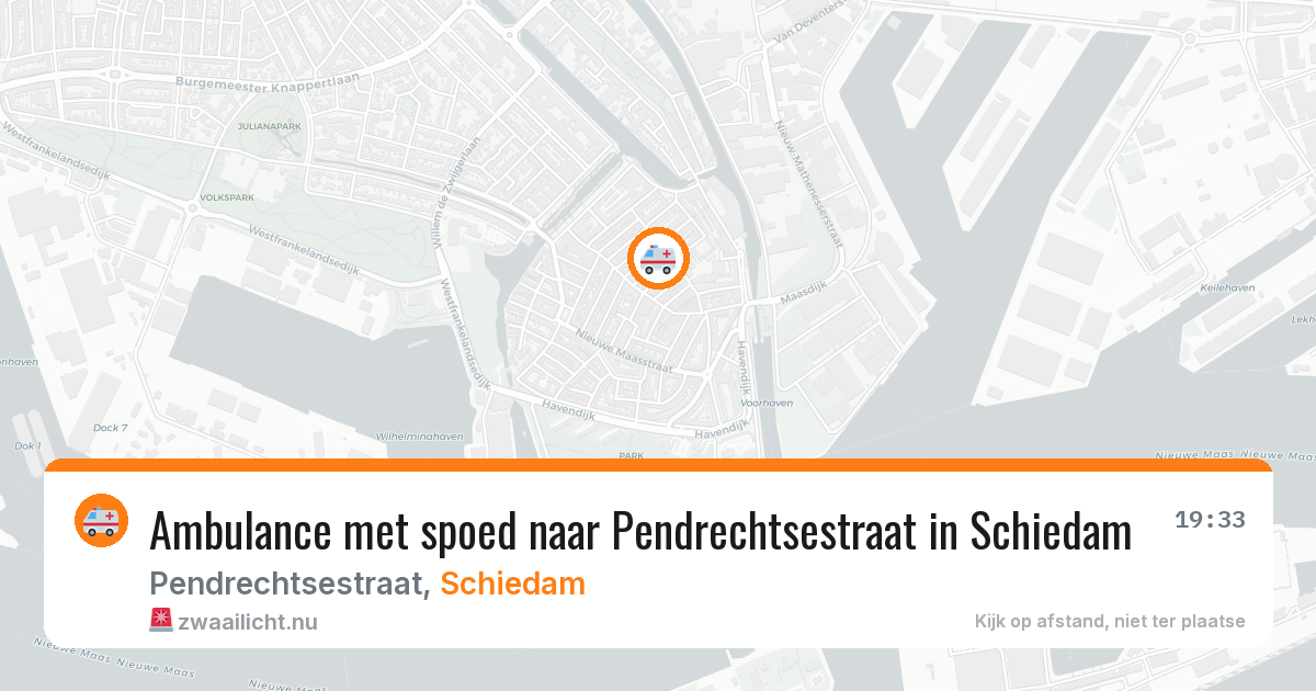 Ambulance met spoed naar Pendrechtsestraat in Schiedam — 26 mei 2026