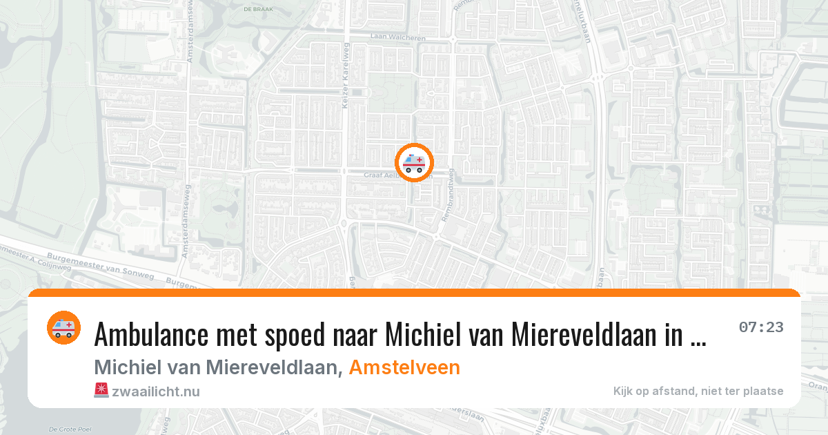 Ambulance met spoed naar Michiel van Miereveldlaan in Amstelveen — 20 jul 2026