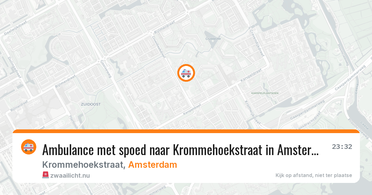 Ambulance met spoed naar Krommehoekstraat in Amsterdam — 17 jul 2026