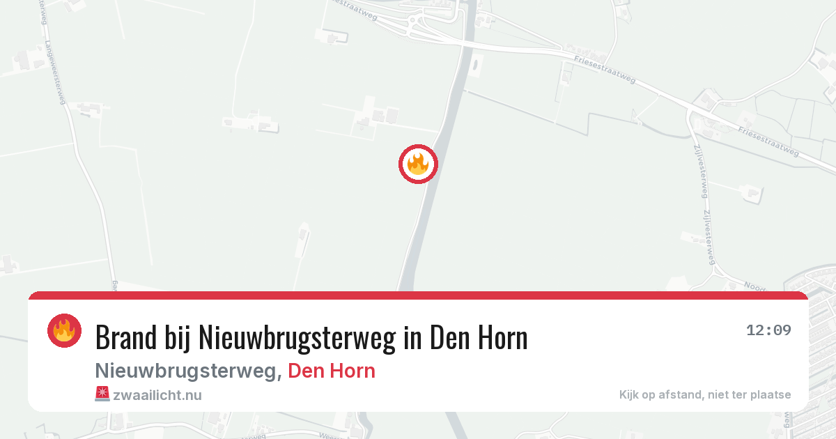 Brand bij Nieuwbrugsterweg in Den Horn — 26 mei 2026