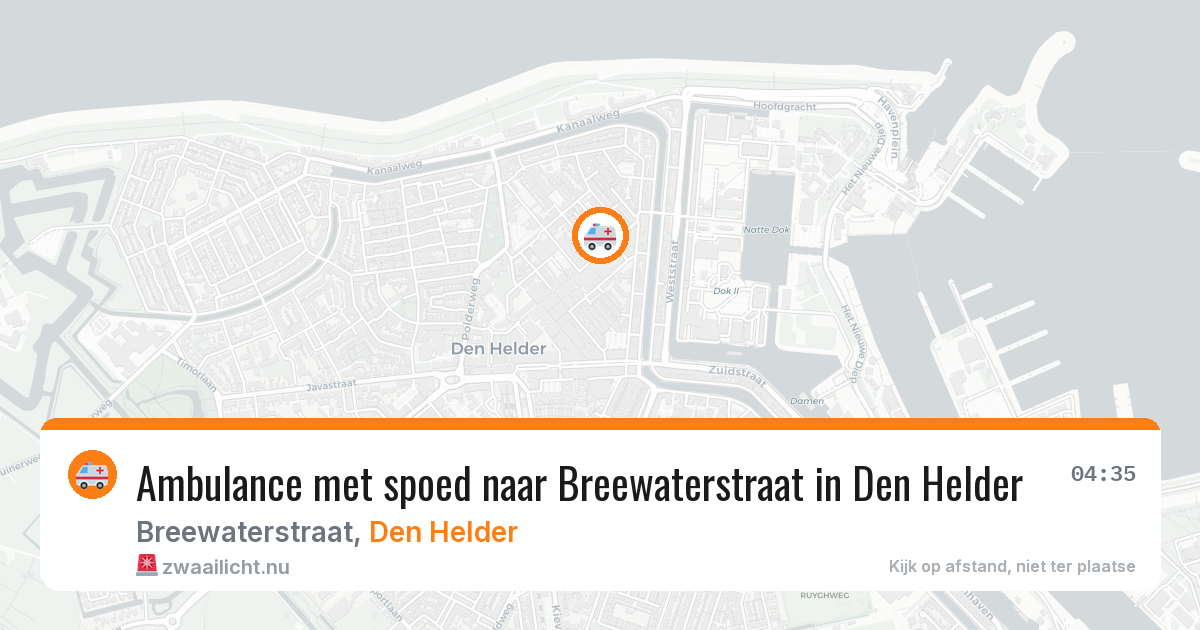 Ambulance met spoed naar Breewaterstraat in Den Helder — 28 mrt 2026