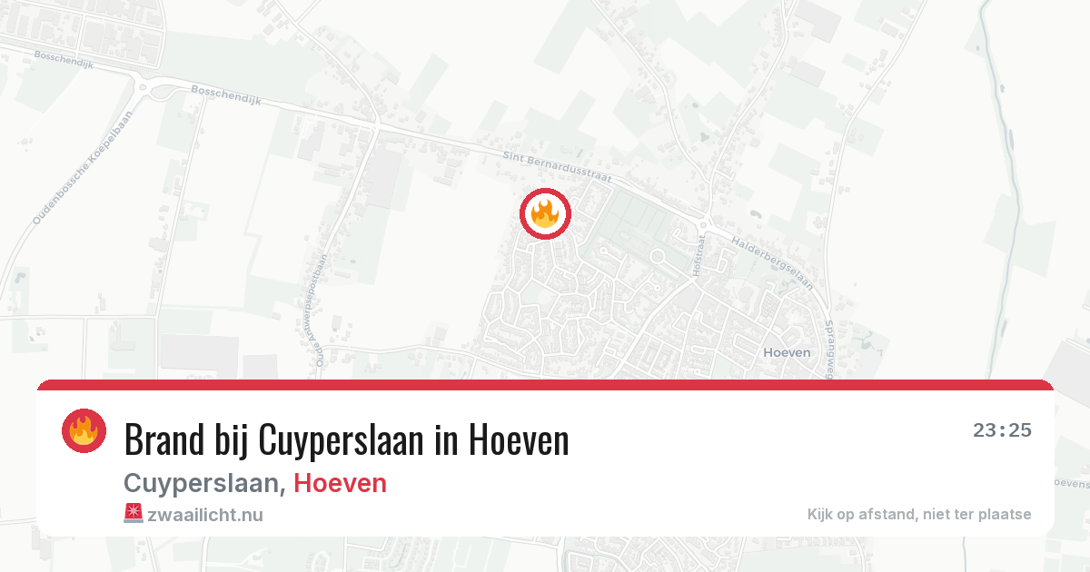 Brand bij Cuyperslaan in Hoeven — 2 jun 2026