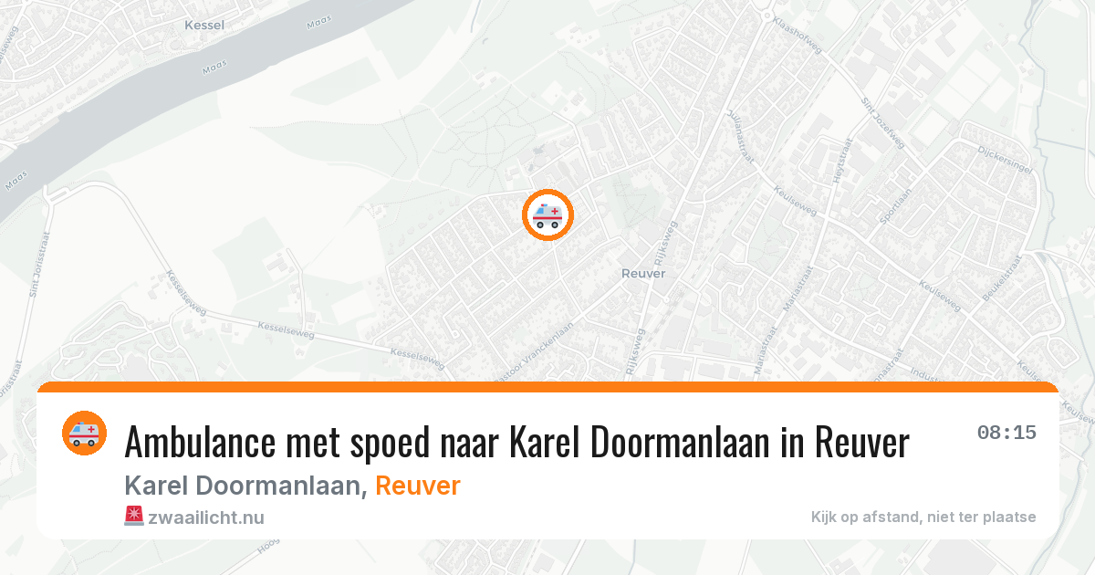 Ambulance met spoed naar Karel Doormanlaan in Reuver — 4 jun 2026