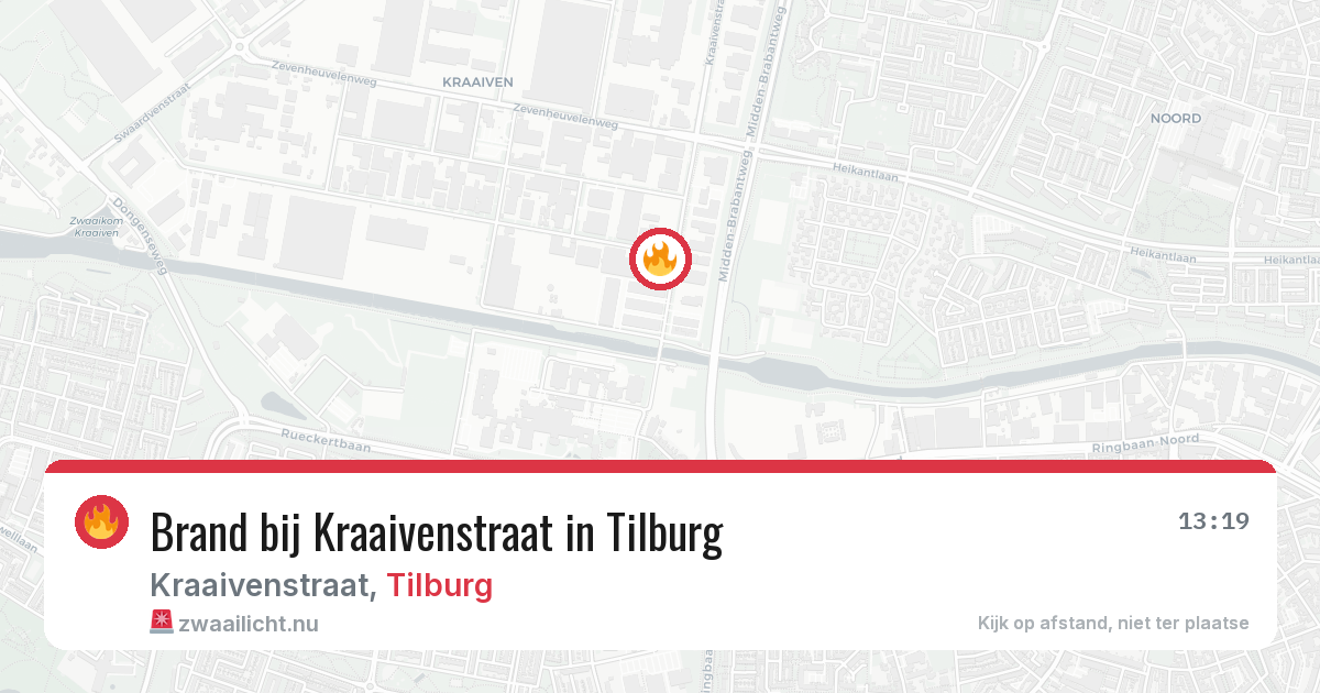 Brand bij Kraaivenstraat in Tilburg — 25 jul 2026