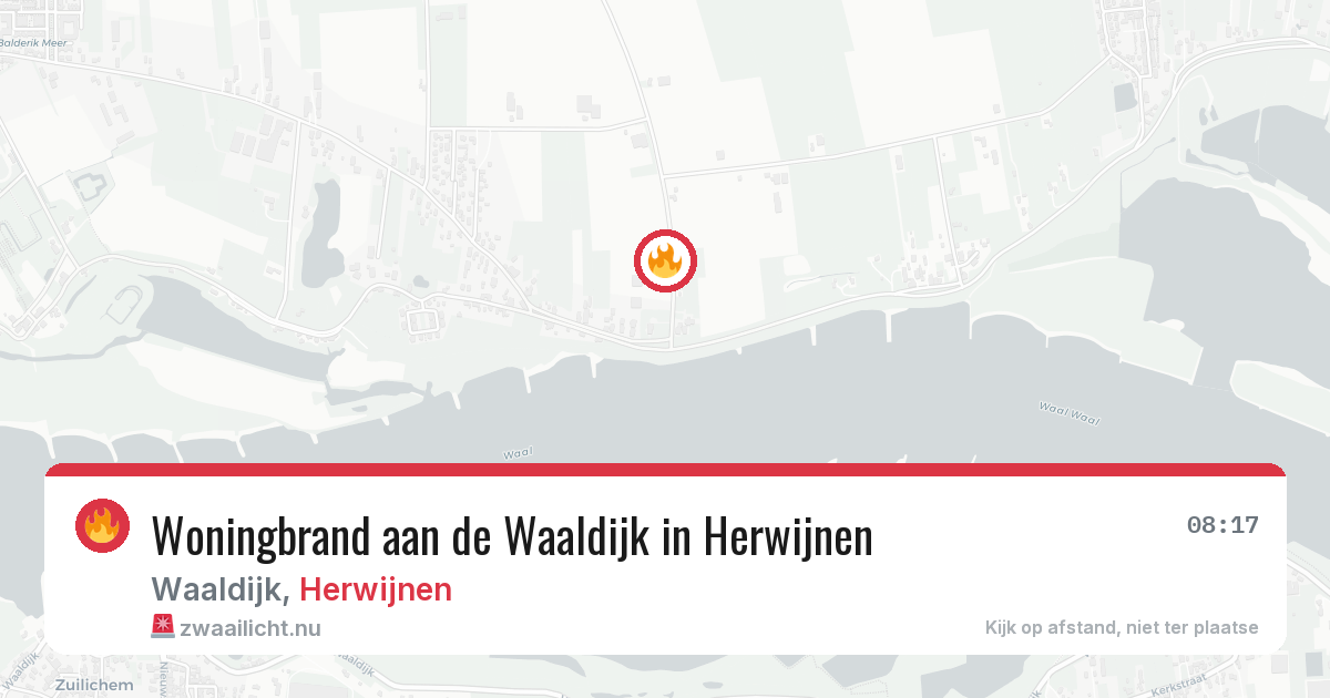 Woningbrand aan de Waaldijk in Herwijnen — 19 mei 2026
