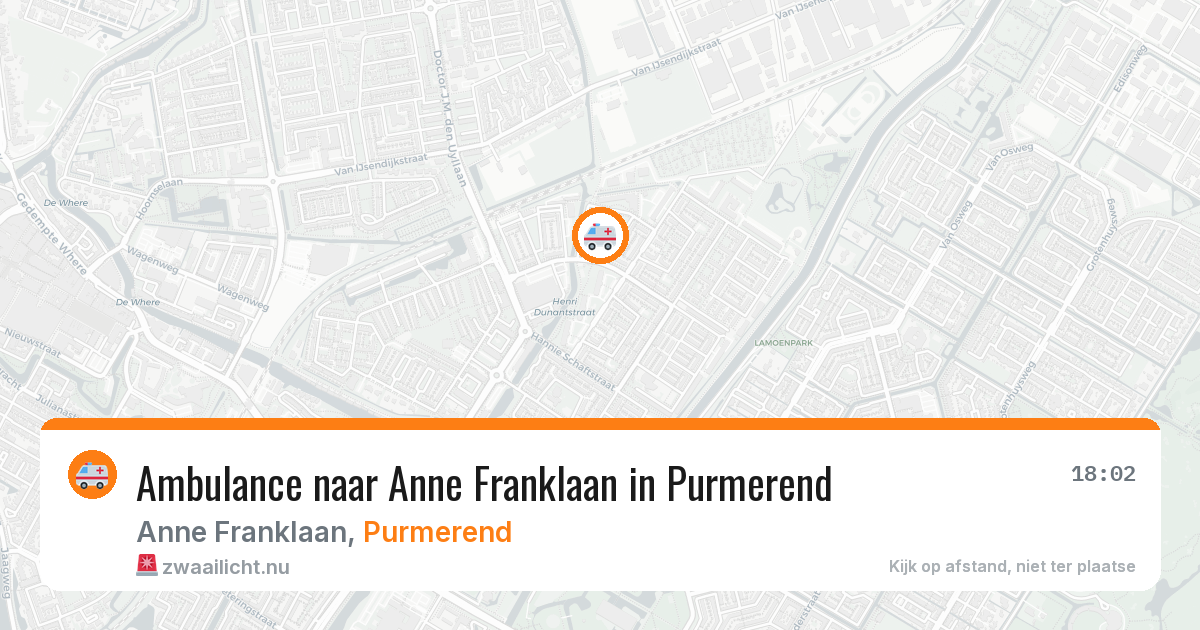 Ambulance naar Anne Franklaan in Purmerend — 25 jul 2026