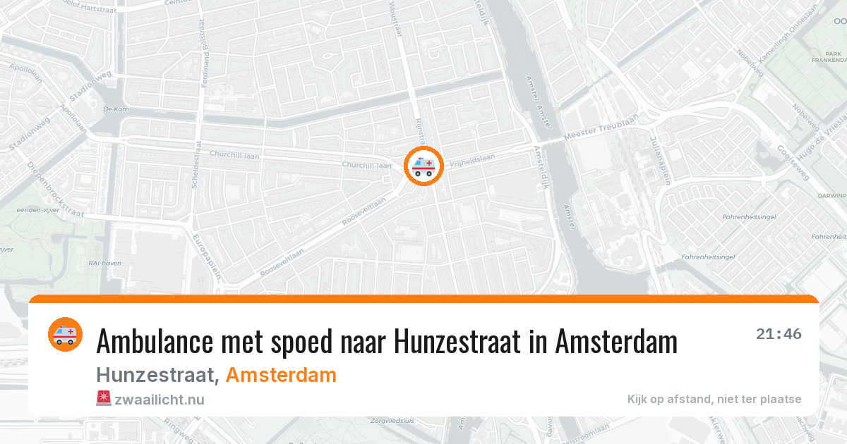 Ambulance met spoed naar Hunzestraat in Amsterdam — 11 mei 2026