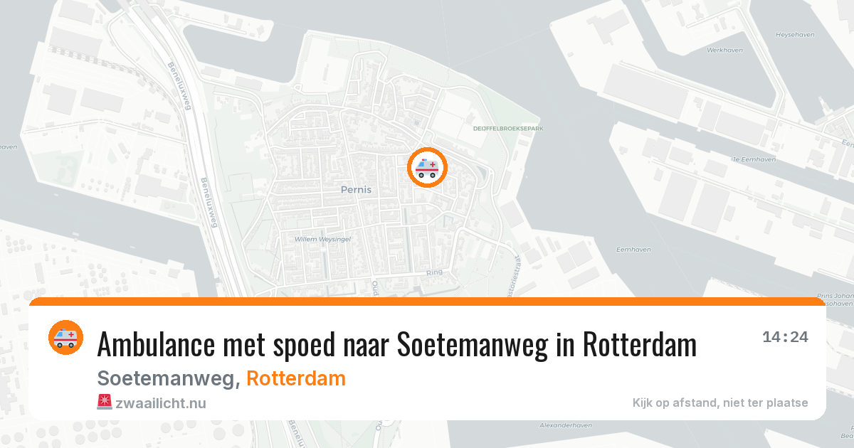 Ambulance met spoed naar Soetemanweg in Rotterdam — 14 jul 2026