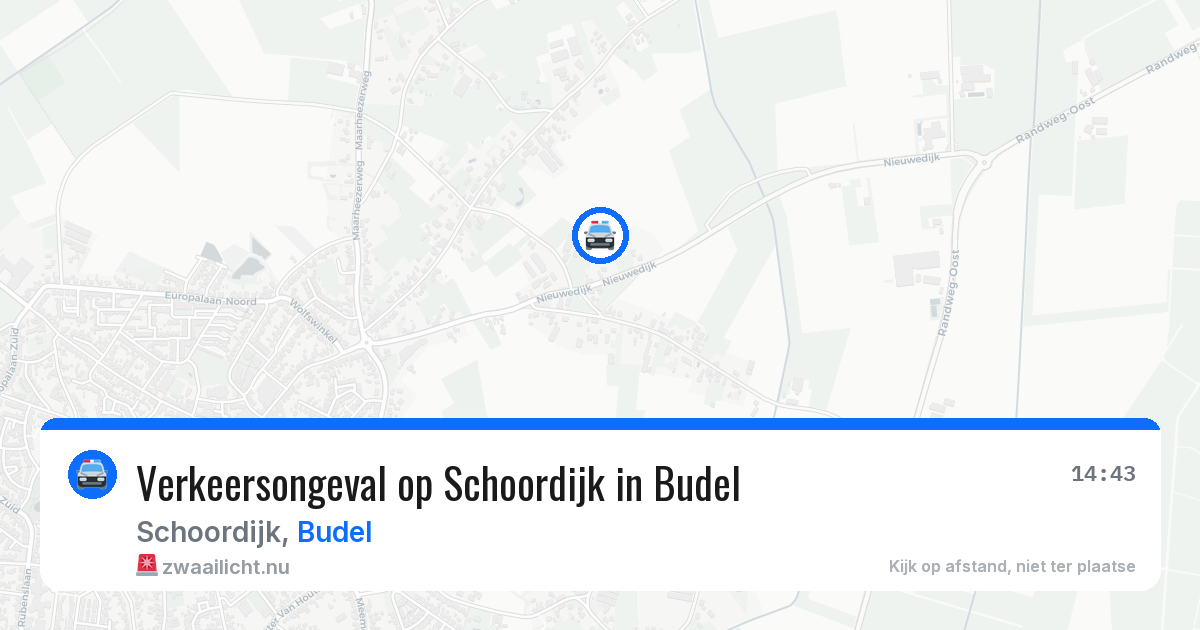 Verkeersongeval op Schoordijk in Budel — 14 jul 2026