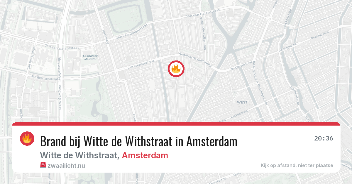 Brand bij Witte de Withstraat in Amsterdam — 22 jul 2026