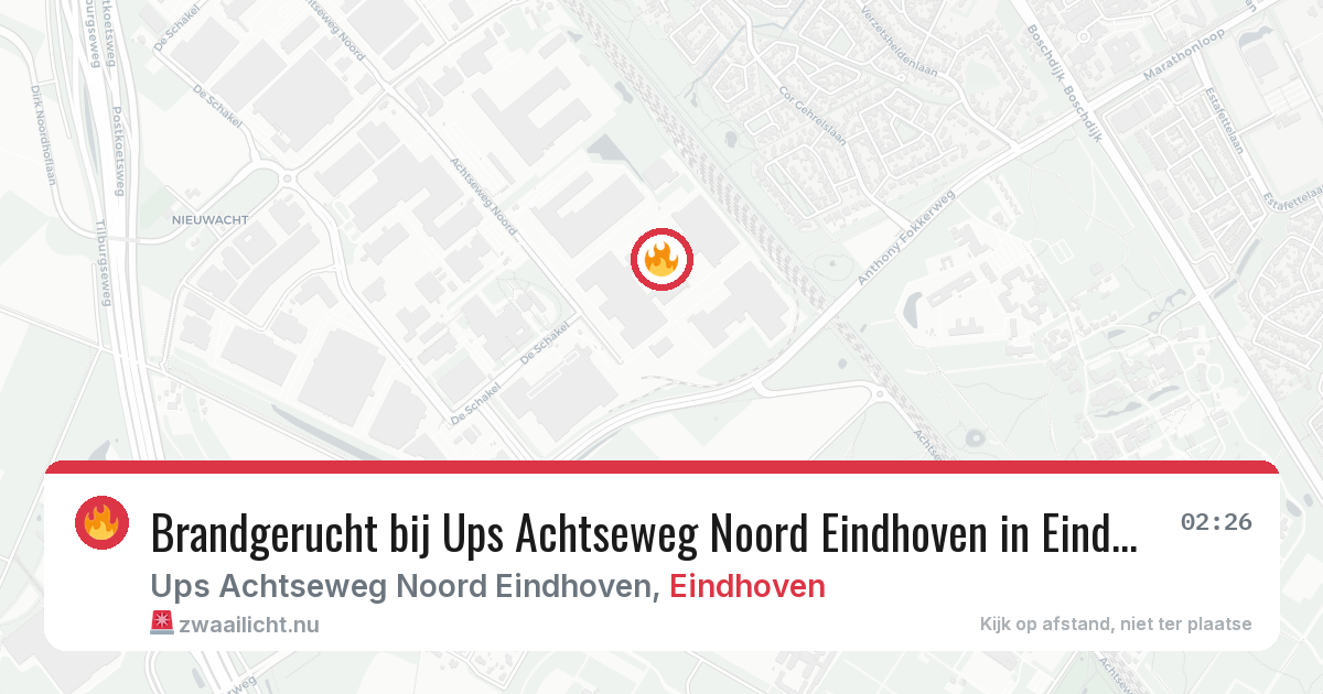 Brandgerucht bij Ups Achtseweg Noord Eindhoven in Eindhoven — 1 apr 2026