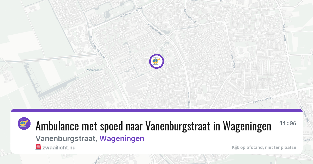 Ambulance met spoed naar Vanenburgstraat in Wageningen — 8 jun 2026