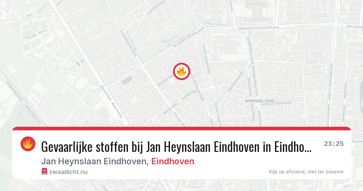Gevaarlijke stoffen bij Jan Heynslaan Eindhoven in Eindhoven — 15 jul 2026