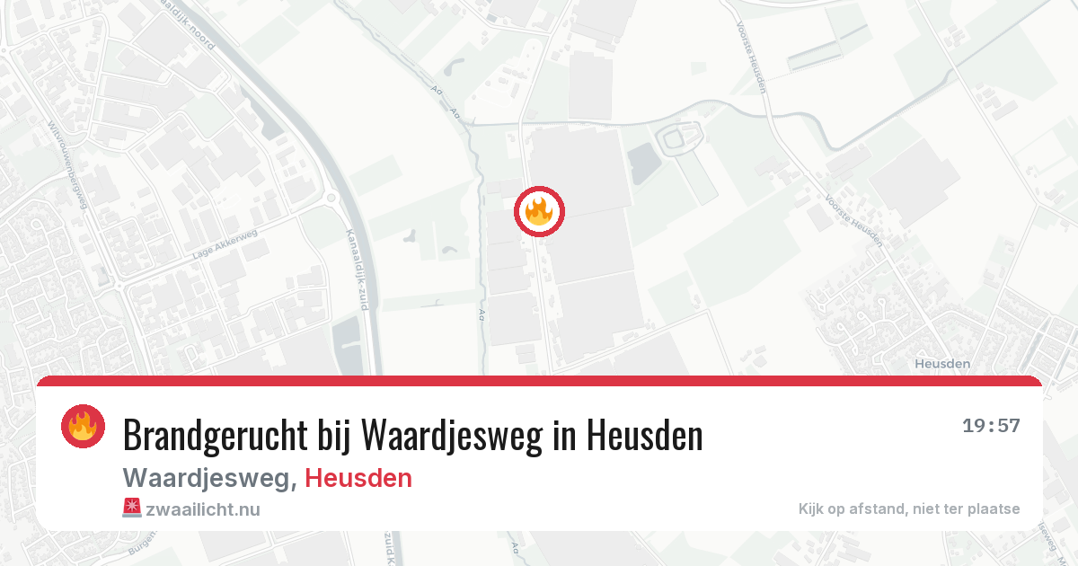 Brandgerucht bij Waardjesweg in Heusden — 9 jul 2026