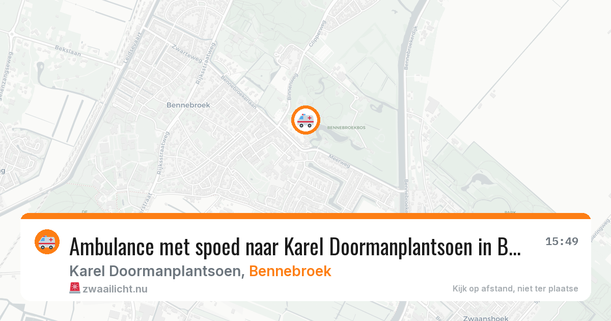 Ambulance met spoed naar Karel Doormanplantsoen in Bennebroek — 13 jul 2026