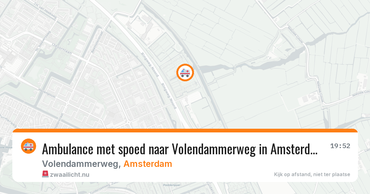 Ambulance met spoed naar Volendammerweg in Amsterdam — 25 apr 2026