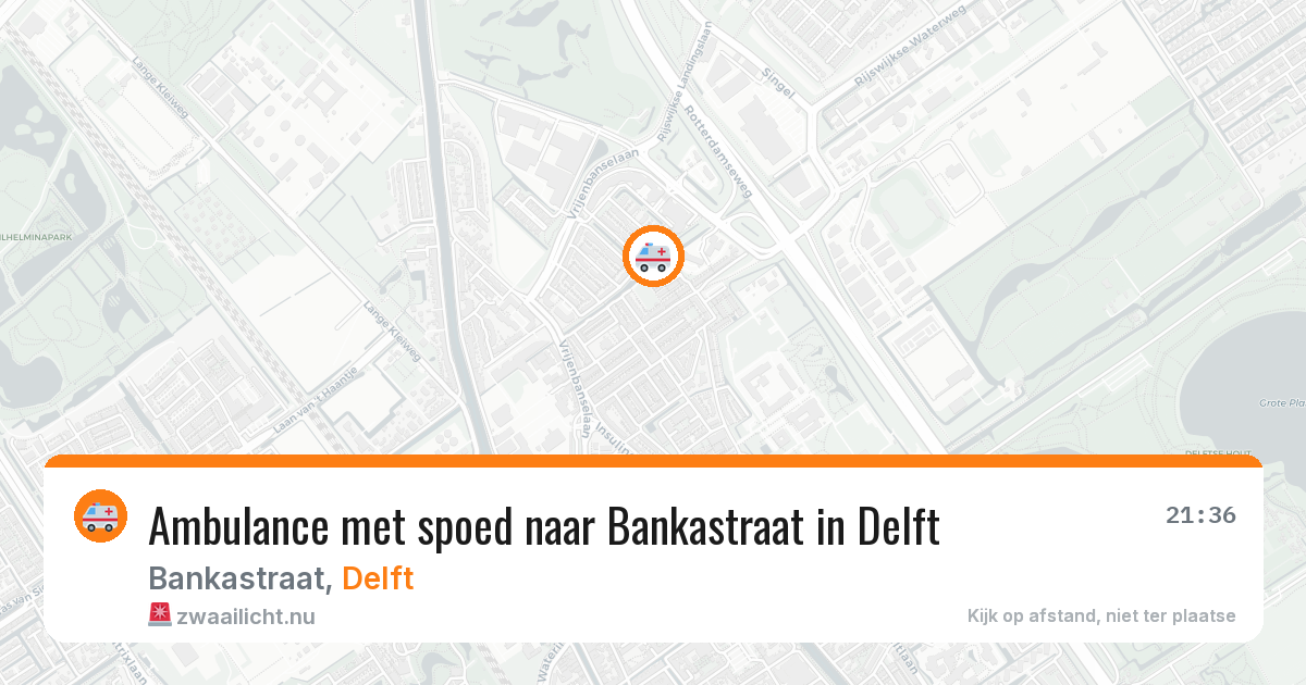 Ambulance met spoed naar Bankastraat in Delft — 21 jul 2026